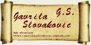 Gavrila Slovaković vizit kartica